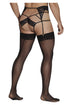 CandyMan 99550X Lace Garter-Jockstrap Outfit Color Black